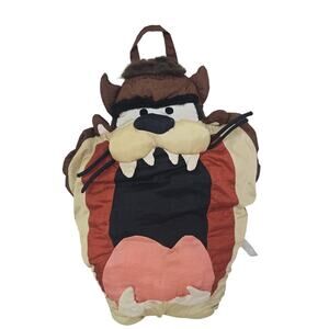 Vintage Looney Tunes Taz Tasmanian Devil Pillow Plush 90s Cartoon Large 17x17 Gi
